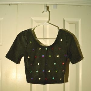 silence + noise Jeweled Crop Top